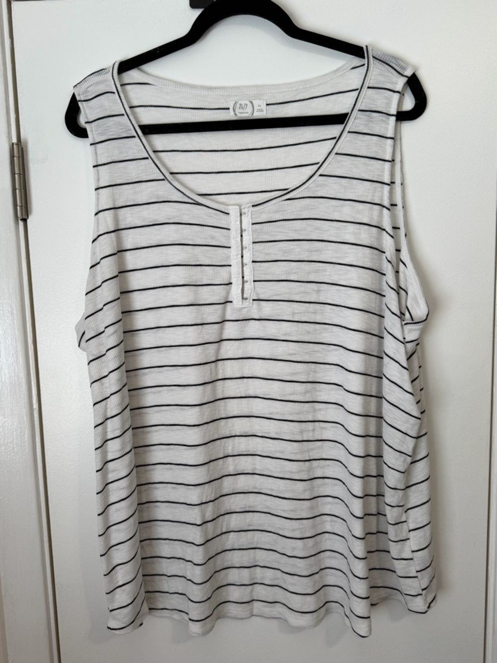 Maurices Stripe Hook and Eye Henley Tank Top
